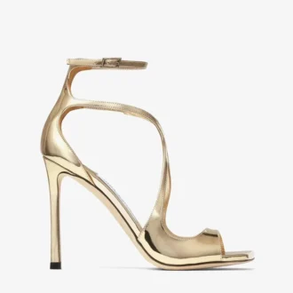 Sandali Azia 110 in pelle Liquid Metal dorata