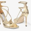 Sandali Azia 110 in pelle Liquid Metal dorata