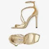 Sandali Azia 110 in pelle Liquid Metal dorata