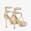 Sandali Azia 110 in pelle Liquid Metal dorata