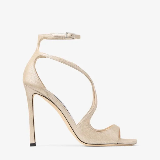 Sandali Azia 110 in pelle metallizzata dorata