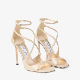 Sandali Azia 110 in pelle metallizzata dorata