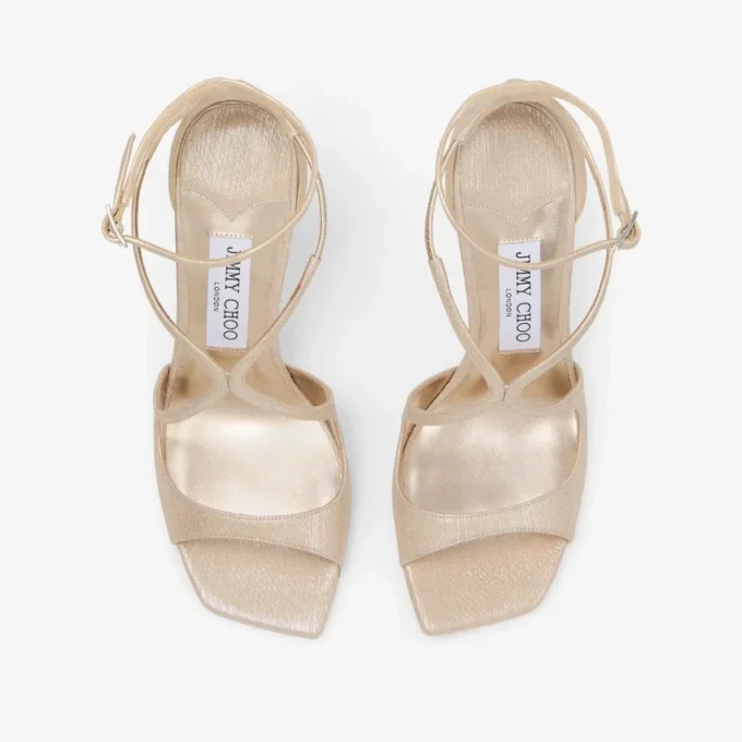 Sandali Azia 110 in pelle metallizzata dorata