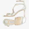Sandali Azia 75 in pelle glitterata color champagne