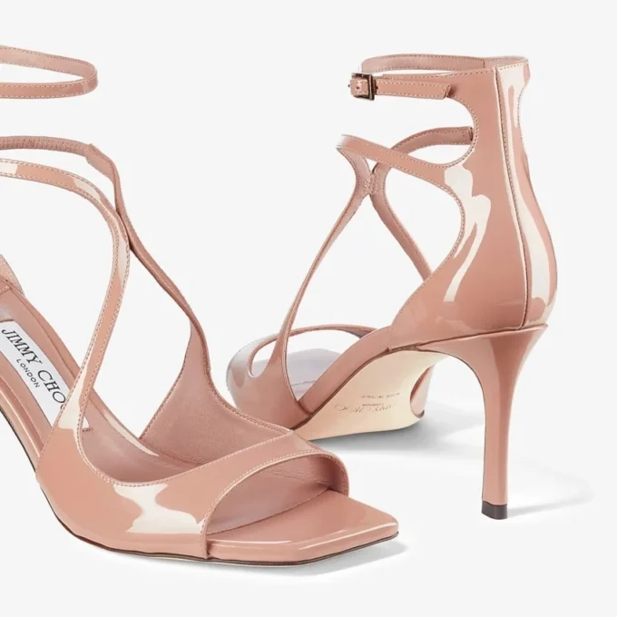 Sandali Azia 75 in vernice rosa balletto