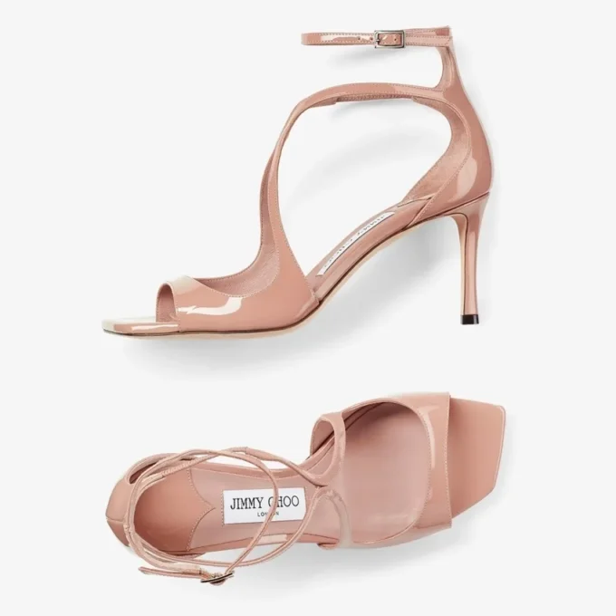 Sandali Azia 75 in vernice rosa balletto