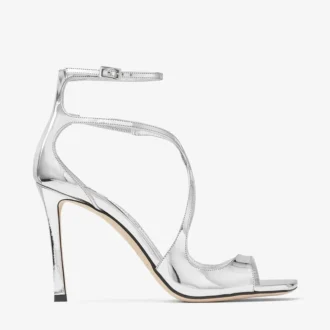 Sandali Azia 95 in pelle metallizzata argento