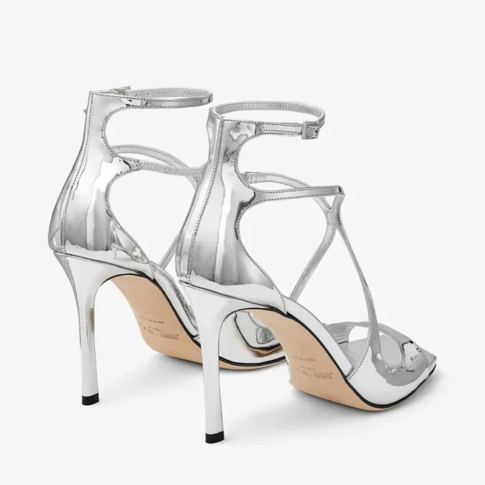 Sandali Azia 95 in pelle metallizzata argento