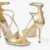 Sandali Azia 95 in pelle metallizzata dorata