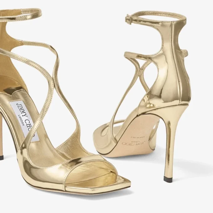 Sandali Azia 95 in pelle metallizzata dorata