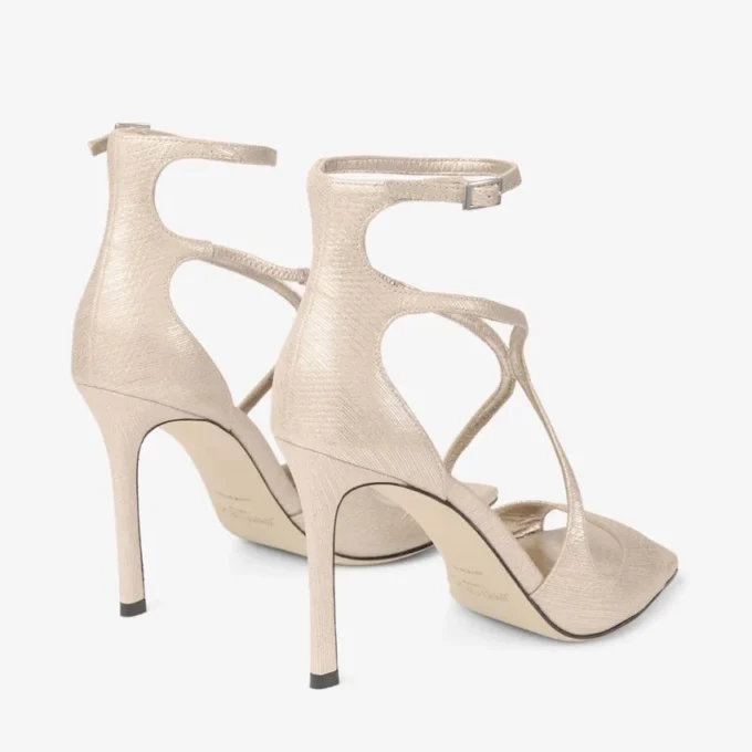 Sandali Azia 95 in pelle metallizzata dorata