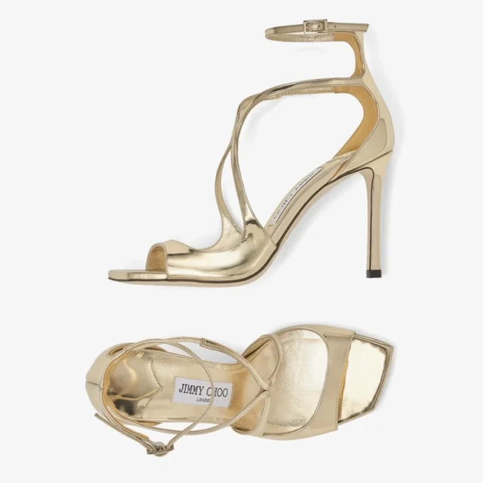 Sandali Azia 95 in pelle metallizzata dorata