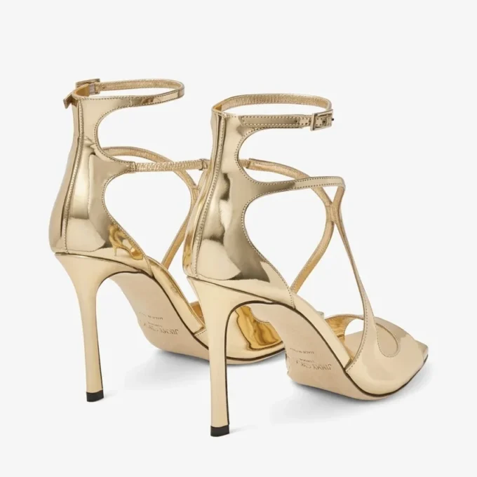 Sandali Azia 95 in pelle metallizzata dorata