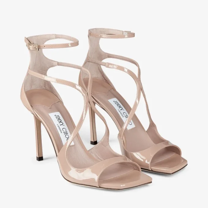 Sandali Azia 95 in vernice rosa balletto