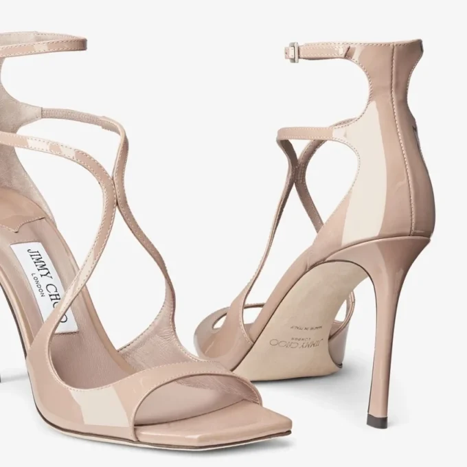 Sandali Azia 95 in vernice rosa balletto