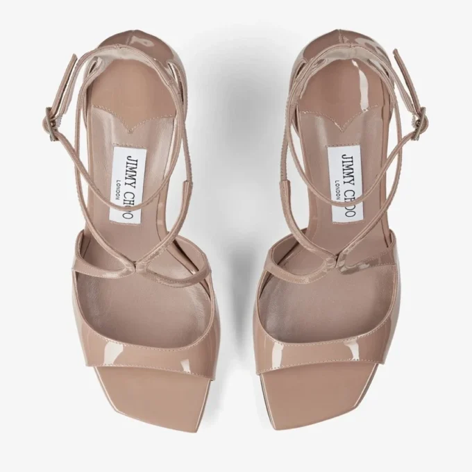 Sandali Azia 95 in vernice rosa balletto