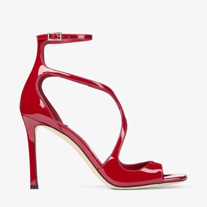 Sandali Azia 95 in vernice rosso rubino