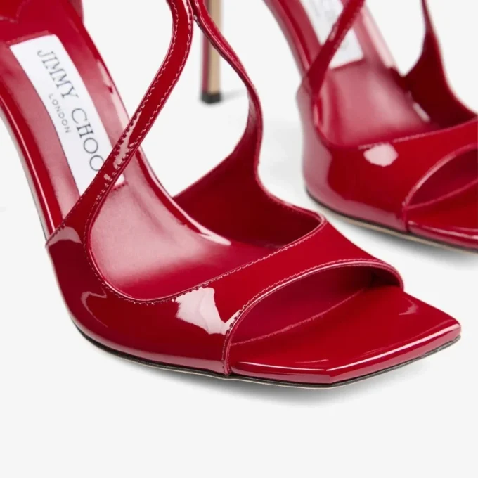 Sandali Azia 95 in vernice rosso rubino