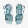 Sandali Azia 95 Sky Mix in raso con decorazioni multi-cristallo