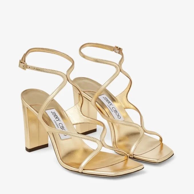 Sandali Azie 85 in pelle nappa metallizzata dorata