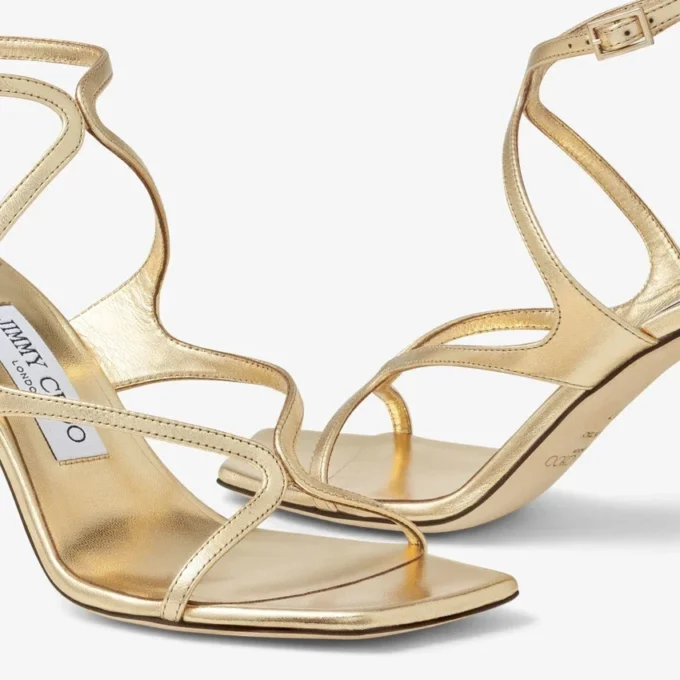Sandali Azie 85 in pelle nappa metallizzata dorata