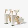 Sandali con plateau Heloise 120 in pelle nappa color latte