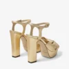 Sandali con plateau Heloise 120 in pelle nappa metallizzata dorata