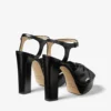 Sandali con plateau Heloise 120 in pelle nappa nera
