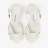 Sandali con plateau Heloise 80 in pelle nappa color latte