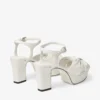 Sandali con plateau Heloise 80 in pelle nappa color latte