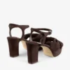 Sandali con plateau Heloise 80 in pelle scamosciata color cioccolato