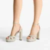 Sandali con plateau Kove 120 in raffia fine naturale Sandali con plateau Kove 120 in raffia fine naturale