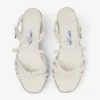 Sandali con zeppa Nyra 60 in pelle nappa color latte