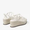 Sandali con zeppa Nyra 60 in pelle nappa color latte