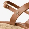 Sandali con zeppa Theia 60 in pelle marrone chiaro