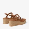 Sandali con zeppa Theia 60 in pelle marrone chiaro