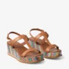 Sandali con zeppa Theia 60 in rafia multicolore a zig-zag