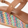 Sandali con zeppa Theia 60 in rafia multicolore a zig-zag