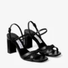 Sandali Elsy con tacco largo 85 in pelle nappa nera Sandali Elsy con tacco largo 85 in pelle nappa nera