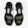 Sandali Emani 100 in pelle scamosciata nera e verde trifoglio Sandali Emani 100 in pelle scamosciata nera e verde trifoglio