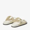 Sandali Fayence in pelle verniciata metallizzata color champagne con perle Sandali Fayence in pelle verniciata metallizzata color champagne con perle