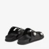 Sandali Fayence Sandali piatti in pelle nera con decorazioni in perle Sandali Fayence Sandali piatti in pelle nera con decorazioni in perle