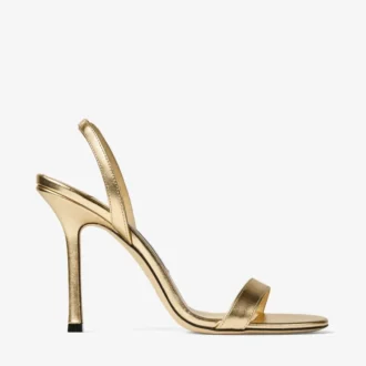 Sandali Jenn 100 in pelle nappa metallizzata dorata