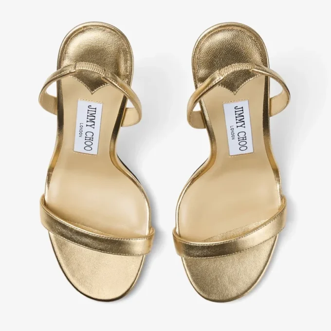 Sandali Jenn 100 in pelle nappa metallizzata dorata Sandali Jenn 100 in pelle nappa metallizzata dorata