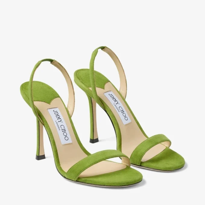 Sandali Jenn 100 in pelle scamosciata color trifoglio Sandali Jenn 100 in pelle scamosciata color trifoglio