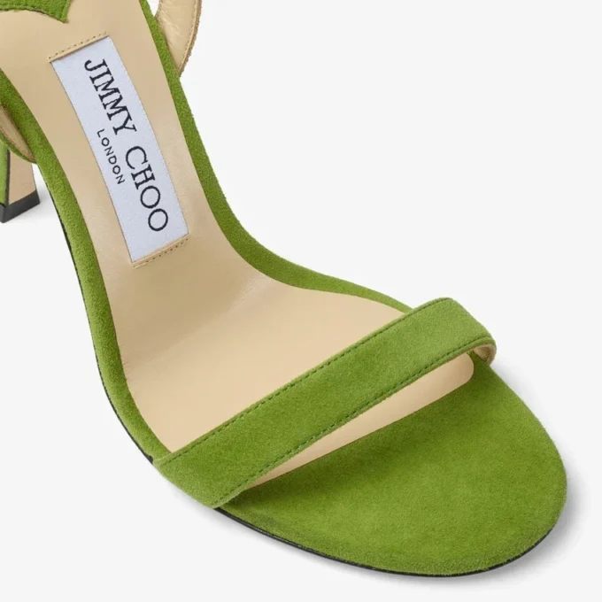 Sandali Jenn 100 in pelle scamosciata color trifoglio Sandali Jenn 100 in pelle scamosciata color trifoglio