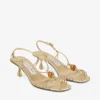 Sandali Lova 50 in pelle nappa metallizzata dorata con perline Sandali Lova 50 in pelle nappa metallizzata dorata con perline