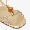 Sandali Lova 50 in pelle nappa metallizzata dorata con perline Sandali Lova 50 in pelle nappa metallizzata dorata con perline