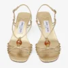 Sandali Lova 50 in pelle nappa metallizzata dorata con perline Sandali Lova 50 in pelle nappa metallizzata dorata con perline