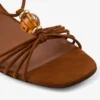 Sandali Lova 50 in pelle scamosciata color cuoio con perline Sandali Lova 50 in pelle scamosciata color cuoio con perline
